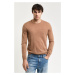 SVETER GANT EXTRAFINE MERINO WOOL C-NECK DK. SAND MELANGE