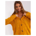 Mustard women's cardigan with wool