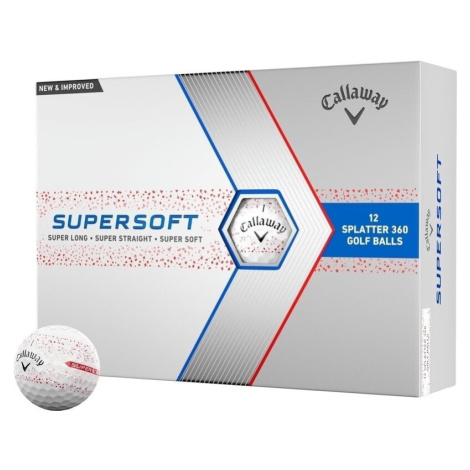 Callaway Supersoft 2023 White Red Splatter Golfové lopty