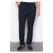 Trendyol Navy Blue Elastic Waist Slim Fit Double Leg Fabric Trousers