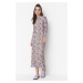Trendyol Multicolored Floral Pattern Crew Neck Knitted Dress