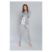 Peru pajamas with long sleeves, long trousers - melange/melange rose print