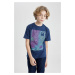 DEFACTO Boys' Crew Neck Printed Short Sleeve T-Shirt