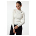 Trendyol Ecru Button Detailed Thin Knit Sweater