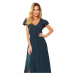 Long dress with a neckline and ruffles Numoco