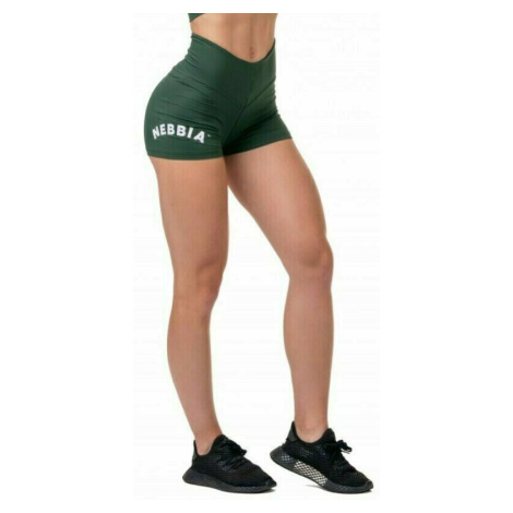 Nebbia Classic Hero High-Waist Shorts Dark Green Fitness nohavice
