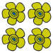 Podtácka - sada 4ks 1100/057 cca 10x10cm kvetina žltá