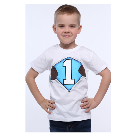 Boys' T-shirt with white number FASARDI