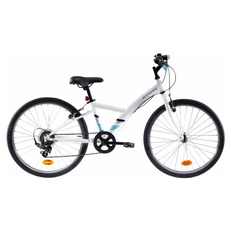 BTWIN Trekingový bicykel ORIGINAL 100 24-palcový pre deti od 9 do 12 rokov BIELA