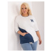 Ecru Casual Plus Size Blouse with Pocket