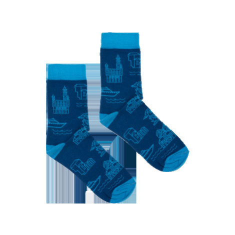Dámske ponožky so vzorom Gdansk - Kabak modro-černá Gemini