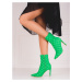 Luxusné členkové topánky dámske zelené na ihličkovom podpätku