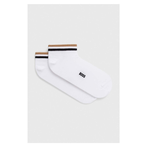 Ponožky BOSS 2-pak pánske, biela farba Hugo Boss