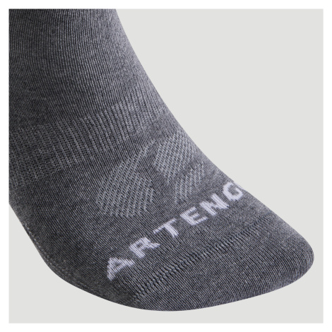 Športové ponožky RS160 stredne vysoké 3 páry tmavosivé ARTENGO