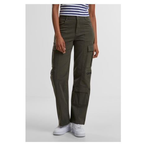 Women's Loose Utility Stretch Twill Olive Cargo Pants Urban Classics