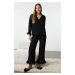 Trendyol Black Otrish Detailed Viscose Woven Pajama Set