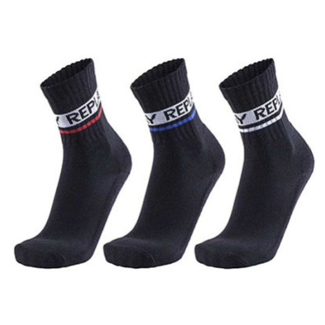 Replay Športové vysoké ponožky - 3 páry C100634 Black