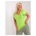 Light green plus size V-neck blouse