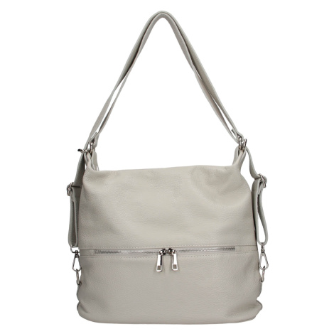 Dámska kožená batôžko-kabelka Italia Ariana - svetlo šedá