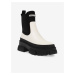 Čierno-biele dámske kožené chelsea topánky Steve Madden