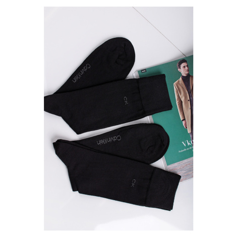 Čierne pánske vysoké ponožky Carter - dvojbalenie Calvin Klein