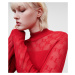 Sveter Karl Lagerfeld Lightweight Logo Turtleneck Haute Red