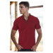 T8571 DEWBERRY ZIPPER MEN'S T-SHIRT-BURGUNDY-1