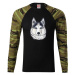 Husky hlava - kreslený - Camouflage LS