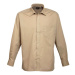 Premier Workwear Pánska košeľa s dlhým rukávom PR200 Khaki -ca. Pantone 7503