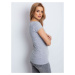 Gray T-shirt with an application and slits