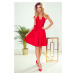 Červené elegantné šaty s čipkovaným topom LARA 242-4