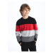 LC Waikiki Crew Neck Color Blocked Long Sleeve Boy's Knitwear Sweater