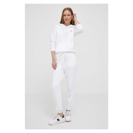Tepláky Polo Ralph Lauren biela farba, jednofarebné, 211891560