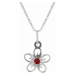 Praqia Jewellery Dievčenské strieborný náhrdelník jabloňové kvety KO5103_BR030_40_RH (retiazka, 