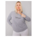 Plus size grey melange women's sweatshirt