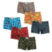 6PACK Men's Styx Art Classic Rubber Boxer Shorts Multicolored