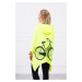 Sweatshirt with yellow neon print on bike