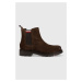 Semišové topánky chelsea Tommy Hilfiger pánske, hnedá farba