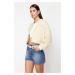 Trendyol Dark Blue High Waist Denim Shorts