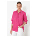 Trendyol Fuchsia Stone Detailed Regular Fit Shirt