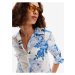 Modro-biela dámska vzorovaná košeľa Desigual Flowers News