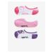 Sada troch dámskych vzorovaných členkových ponožiek vo fialovej, ružovej a bielej farbe VANS Can