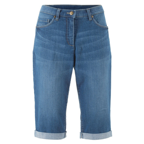 Strečové džínsové bermudy s komfortným pásom bonprix