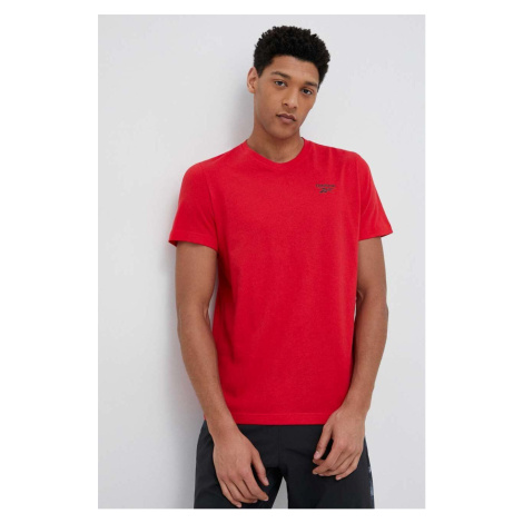 Bavlnené tričko Reebok IDENTITY červená farba, jednofarebné, IL3697.100070678