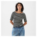 Top GAP Elbow Sleeve Modal Ballet Back Top Black White Stripe