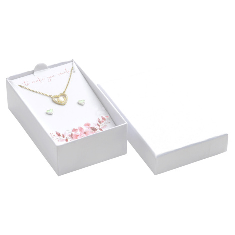JKBOX Biela papierová krabička s venovaním na malú sadu šperkov IK032