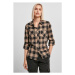 Urban Classics Ladies Turnup Checked Flanell Shirt black/softtaupe