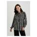 DEFACTO Regular Fit Patterned Long Sleeve Blouse