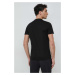 Bavlnené tričko Emporio Armani čierna farba, s nášivkou, 8N1TD2 1JGYZ
