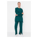 Trendyol Green Slit Detailed Scuba Tunic-Pants Knitted Top and Bottom Set